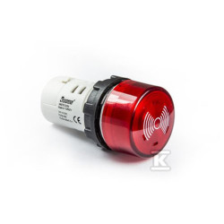 BUZZER MONOBL.24V AC/DC PODŚW.CZERW.
