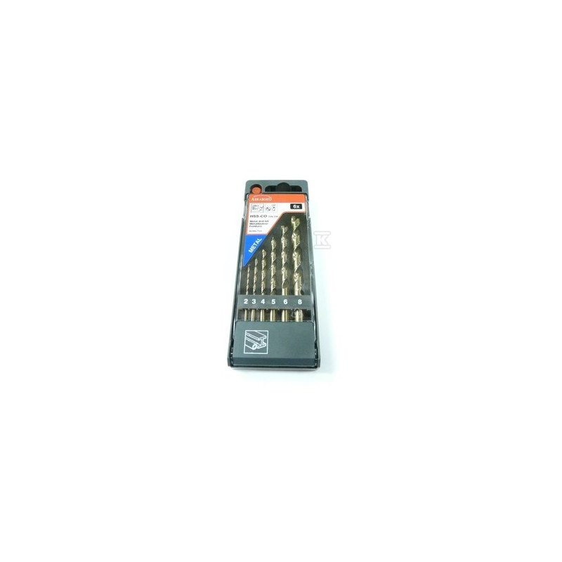 Z.HSS-Co DIN338 KOB.6SZT,FI2-3-4-5-6-8MM