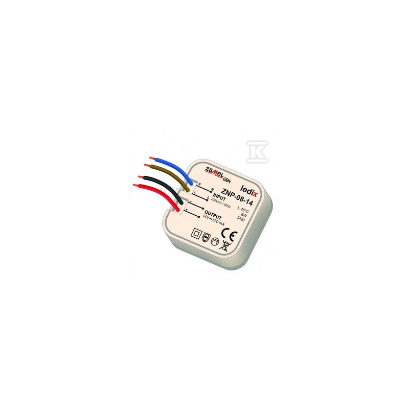 ZASIL.LED 14V DC 8W DOPUSZKOWY
