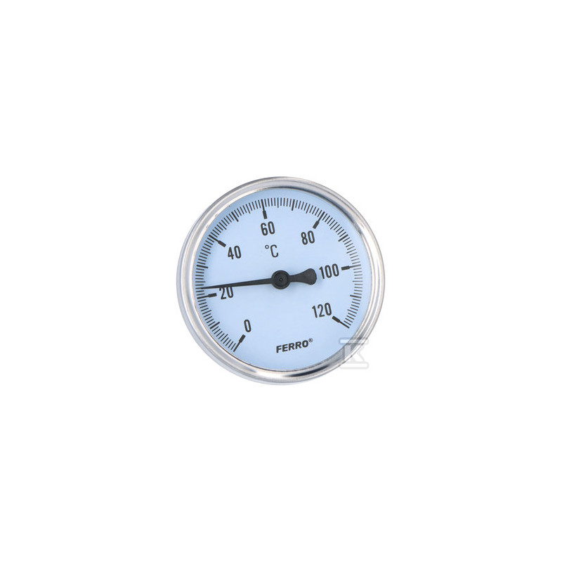 TERMOMETR 63 MM 1/2" AXIALNY 0-120OC