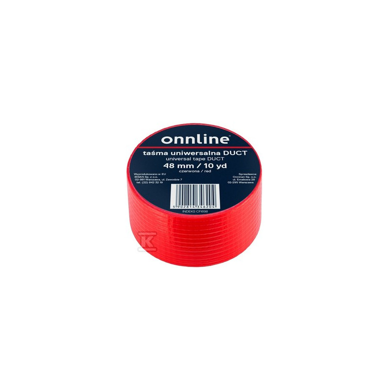TAŚMA ONNLINE 48MM/10YD CZERWONA DUCT