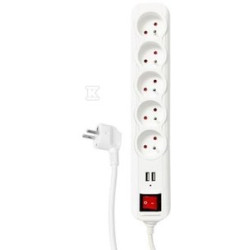 LISTWA OCHR.5GN.Z/U Z W.2XUSB BIA.1,5M