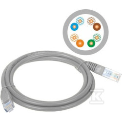 PATCH-CORD U/UTP KAT.5E PVC 2.0M SZARY