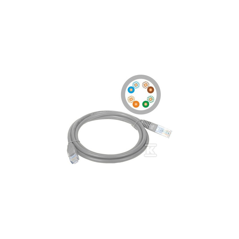 PATCH-CORD U/UTP KAT.5E PVC 2.0M SZARY