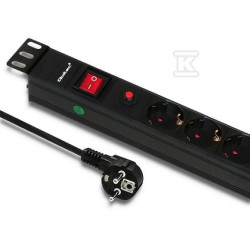 LISTWA ZASILAJĄCA 19" 1U 16A PDU 6XSCHU
