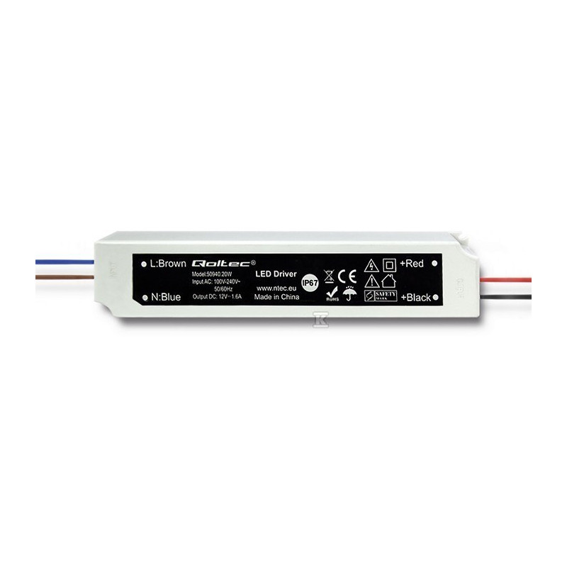 ZASILACZ IMPULSOWY LED 20W 12V 1.6A
