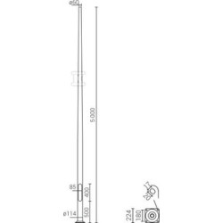 SAL-5/B60 INOX SŁUP ALUM. ANODOWANY