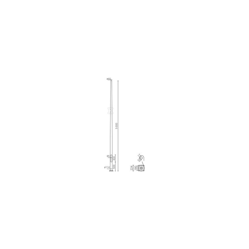 SAL-5/B60 INOX SŁUP ALUM. ANODOWANY