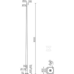SAL-80K INOX SŁUP ALUM. ANODOWANY