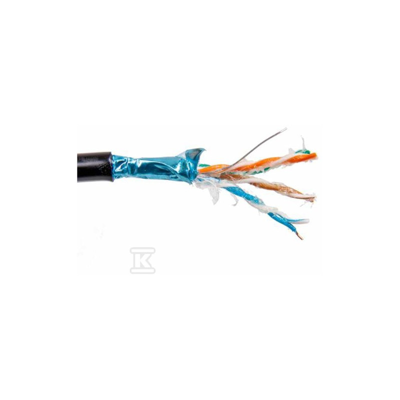 KABEL F/UTP KAT. 5E, ZEW., ŻEL. PE 500M
