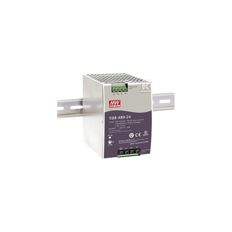 TDR-480-24 ZASILACZ NA SZYNĘ DIN 3-FAZO