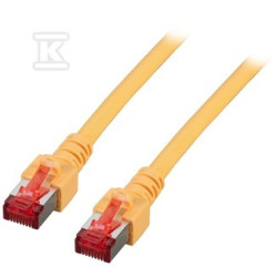 PATCHCORD RJ45 S/FTP 6 LSZH ŻÓŁ 0,25