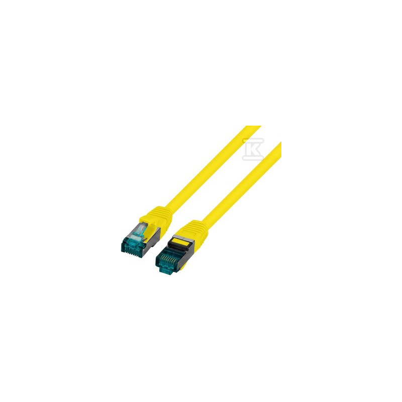 PATCHCORD RJ45 S/FTP 6A LSZH ŻÓŁ 0,25