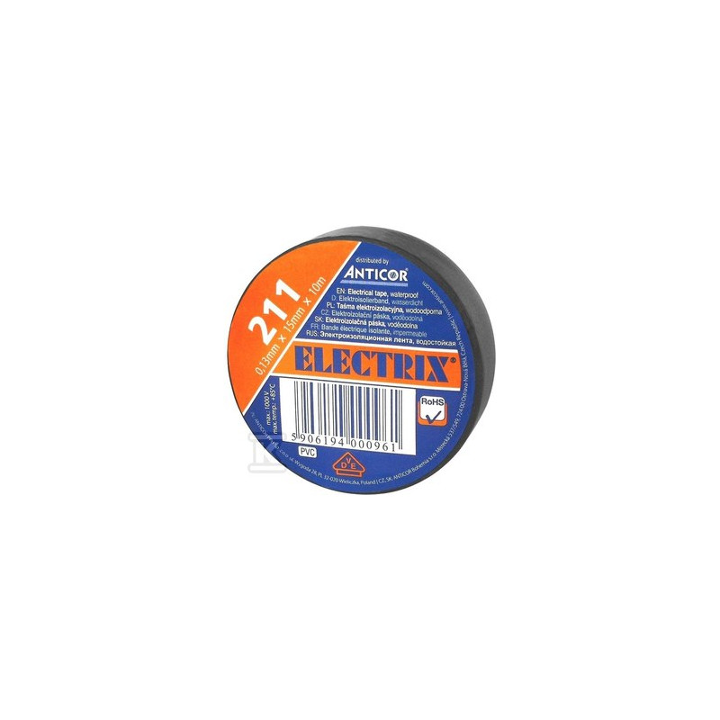 TAŚMA IZOL.15X10 CZARNA ELECTRIC 211P